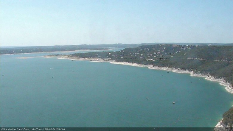 Lake Travis webcam, August 24, 2018 2:05 PM CT