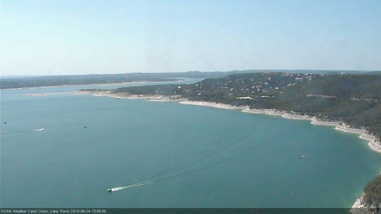 Lake Travis webcam, August 24, 2018 2:10 PM CT