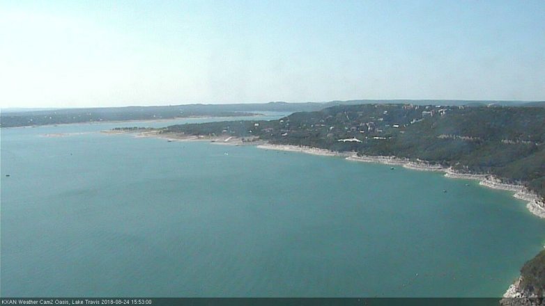 Lake Travis webcam, August 24, 2018 2:55 PM CT