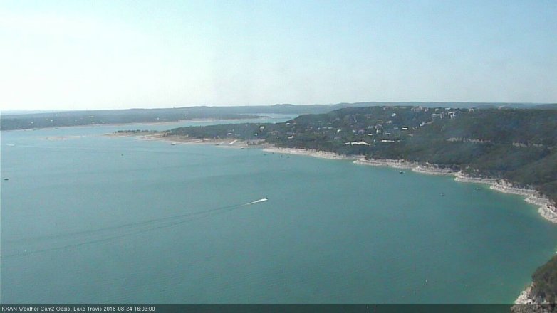 Lake Travis webcam, August 24, 2018 3:05 PM CT