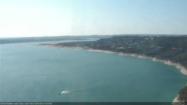Lake Travis webcam, August 24, 2018 3:30 PM CT