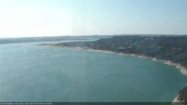 Lake Travis webcam, August 24, 2018 3:45 PM CT
