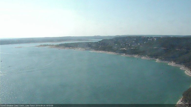 Lake Travis webcam, August 24, 2018 3:55 PM CT