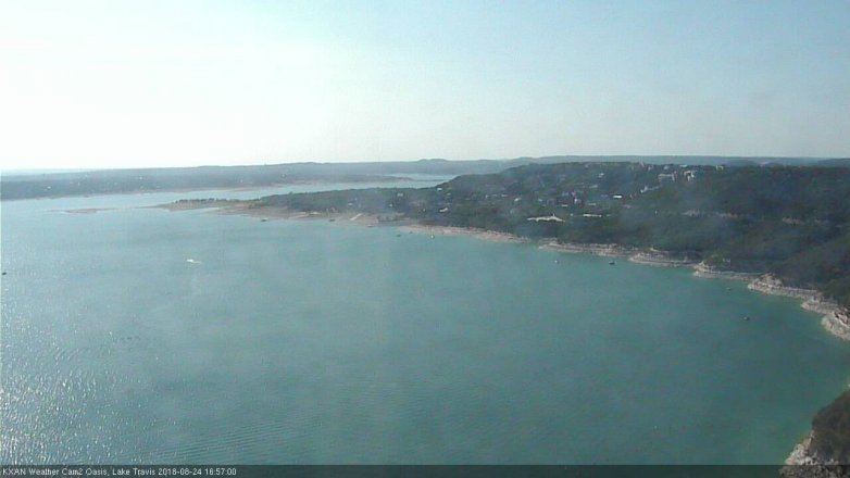 Lake Travis webcam, August 24, 2018 4:00 PM CT