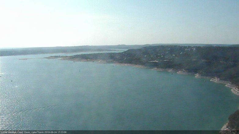 Lake Travis webcam, August 24, 2018 4:25 PM CT