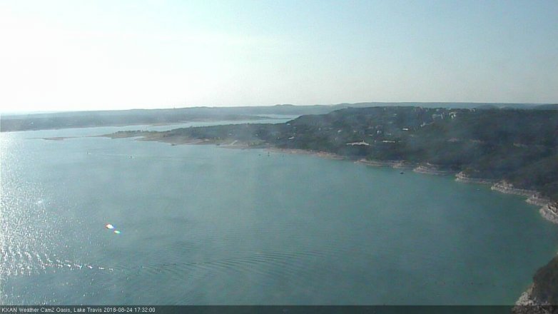 Lake Travis webcam, August 24, 2018 4:35 PM CT