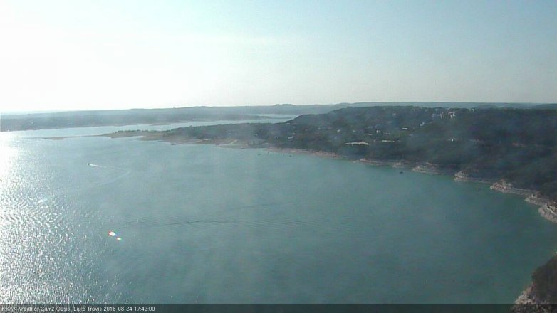 Lake Travis webcam, August 24, 2018 4:45 PM CT
