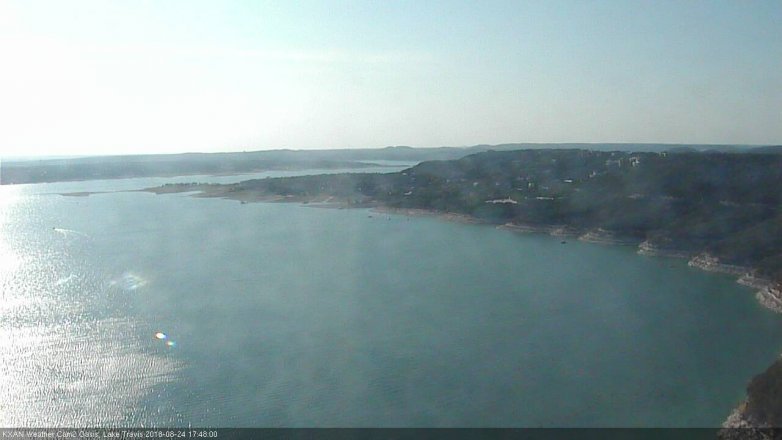 Lake Travis webcam, August 24, 2018 4:50 PM CT