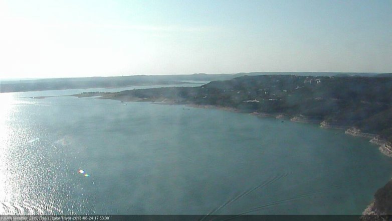 Lake Travis webcam, August 24, 2018 4:55 PM CT