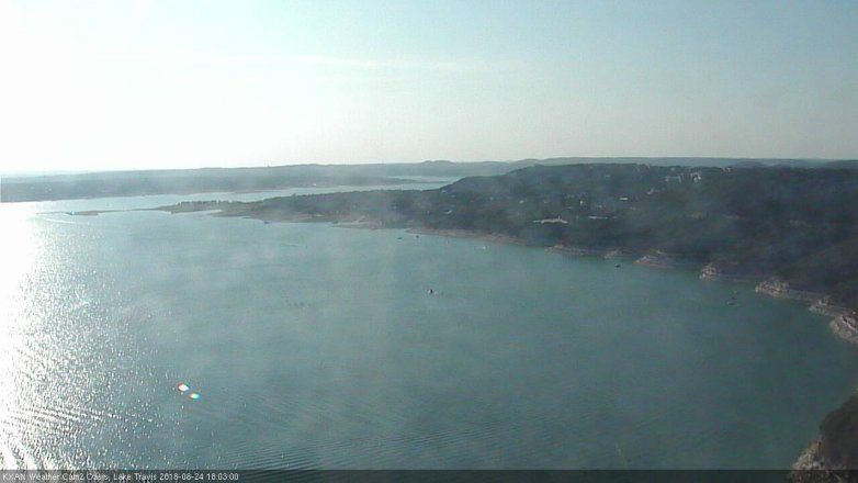 Lake Travis webcam, August 24, 2018 5:05 PM CT