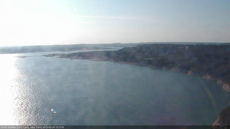 Lake Travis webcam, August 24, 2018 5:25 PM CT