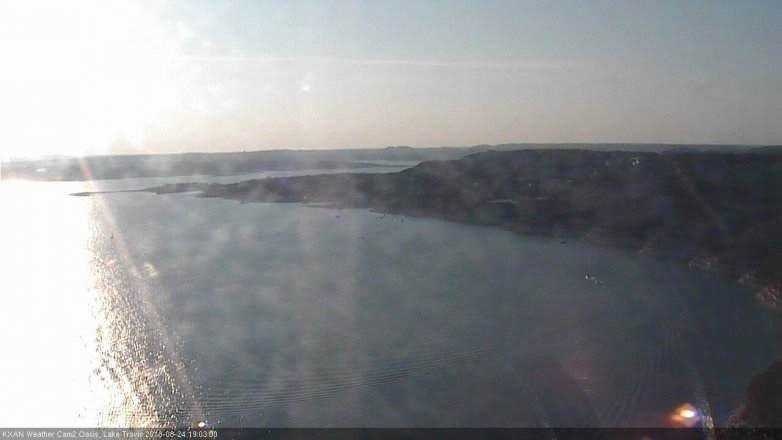 Lake Travis webcam, August 24, 2018 6:05 PM CT