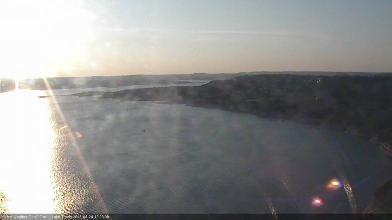 Lake Travis webcam, August 24, 2018 6:25 PM CT