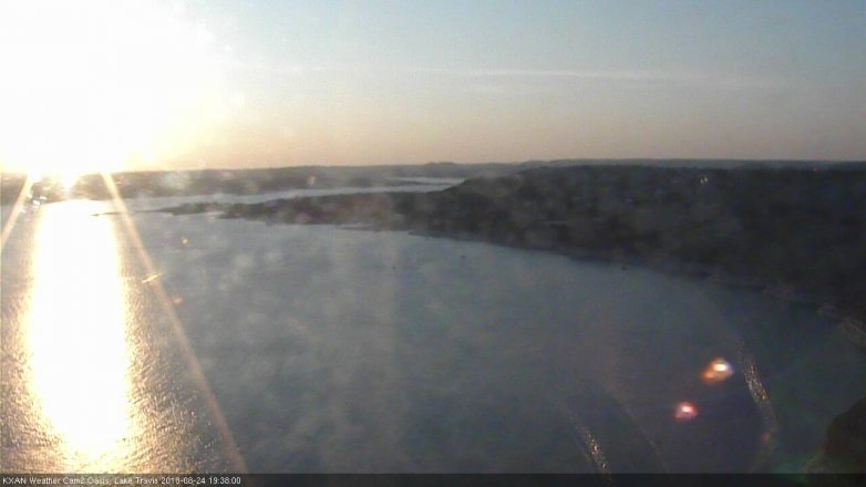 Lake Travis webcam, August 24, 2018 6:40 PM CT