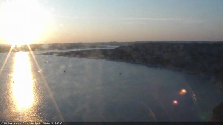 Lake Travis webcam, August 24, 2018 6:45 PM CT