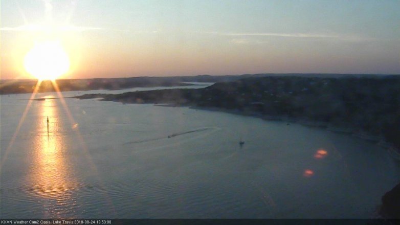 Lake Travis webcam, August 24, 2018 6:55 PM CT