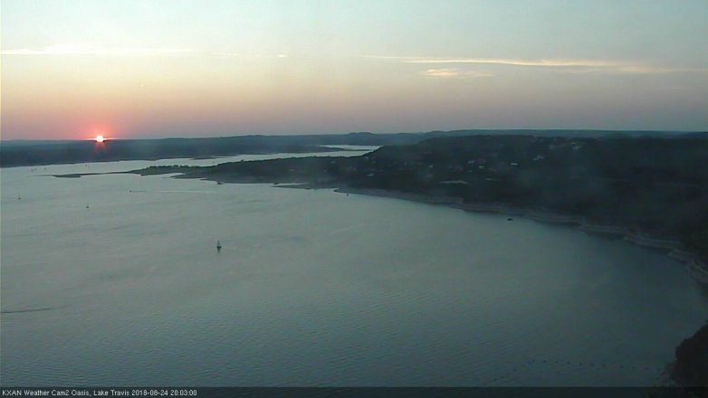 Lake Travis webcam, August 24, 2018 7:05 PM CT