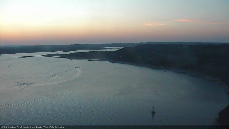 Lake Travis webcam, August 24, 2018 7:15 PM CT