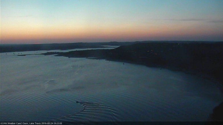 Lake Travis webcam, August 24, 2018 7:25 PM CT