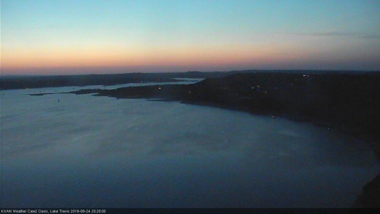 Lake Travis webcam, August 24, 2018 7:30 PM CT
