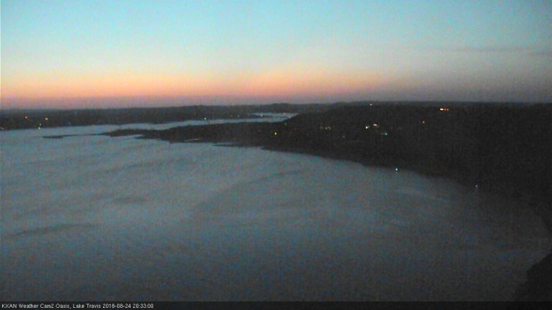 Lake Travis webcam, August 24, 2018 7:35 PM CT