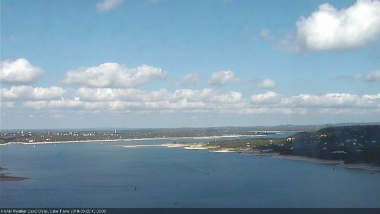 Lake Travis webcam, August 25, 2018 9:10 AM CT