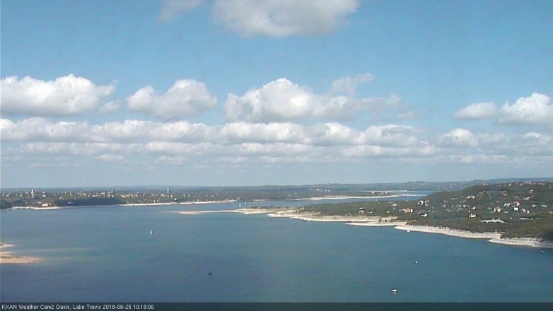 Lake Travis webcam, August 25, 2018 9:20 AM CT