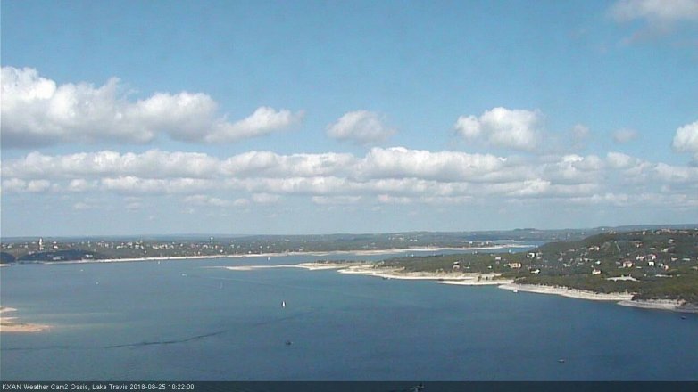 Lake Travis webcam, August 25, 2018 9:25 AM CT