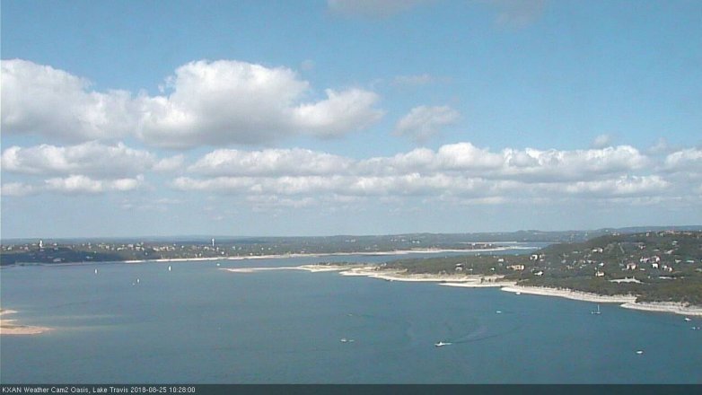 Lake Travis webcam, August 25, 2018 9:30 AM CT