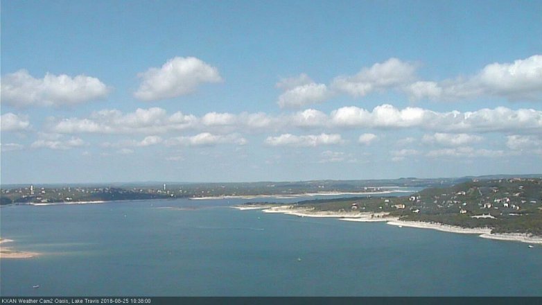 Lake Travis webcam, August 25, 2018 9:40 AM CT