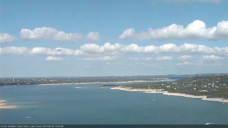 Lake Travis webcam, August 25, 2018 9:45 AM CT
