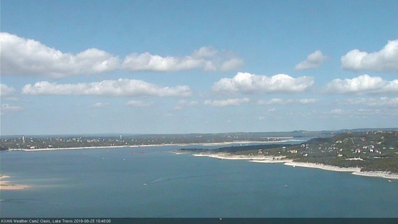 Lake Travis webcam, August 25, 2018 9:50 AM CT