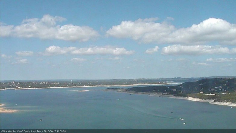 Lake Travis webcam, August 25, 2018 10:05 AM CT