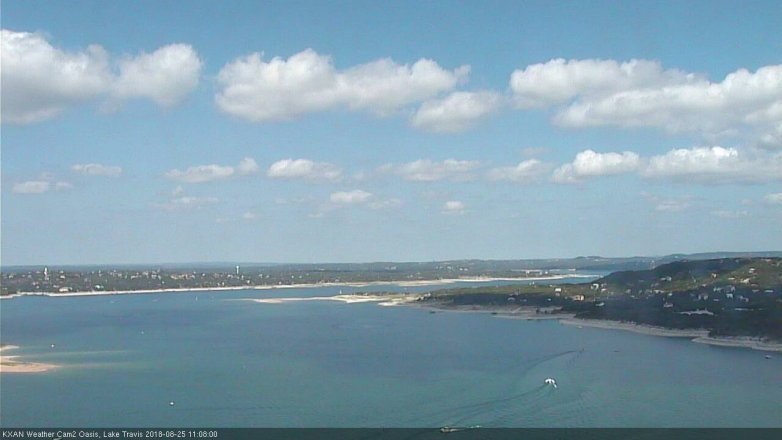 Lake Travis webcam, August 25, 2018 10:10 AM CT
