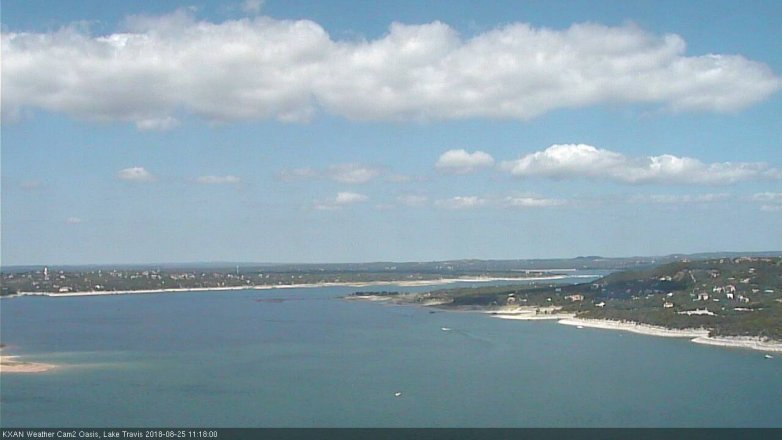 Lake Travis webcam, August 25, 2018 10:20 AM CT