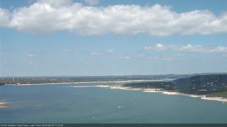 Lake Travis webcam, August 25, 2018 10:25 AM CT