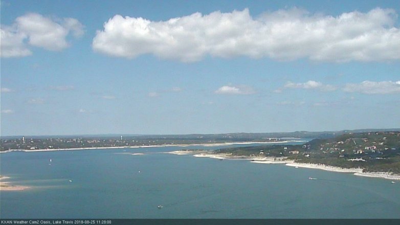 Lake Travis webcam, August 25, 2018 10:30 AM CT