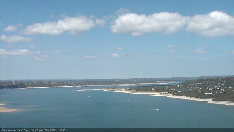 Lake Travis webcam, August 25, 2018 10:35 AM CT