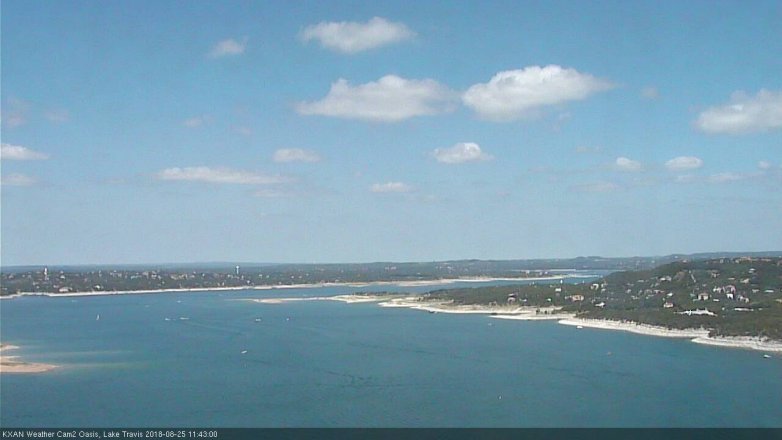 Lake Travis webcam, August 25, 2018 10:45 AM CT