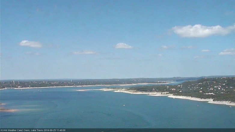 Lake Travis webcam, August 25, 2018 10:50 AM CT
