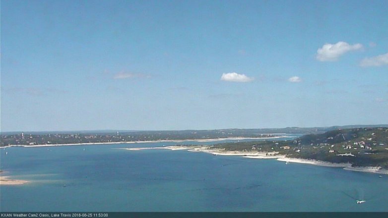Lake Travis webcam, August 25, 2018 10:55 AM CT