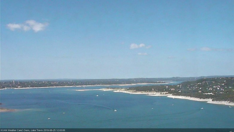 Lake Travis webcam, August 25, 2018 11:05 AM CT