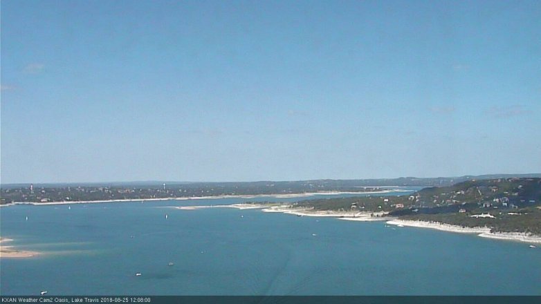 Lake Travis webcam, August 25, 2018 11:10 AM CT
