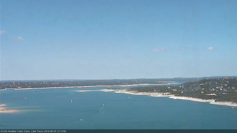 Lake Travis webcam, August 25, 2018 11:15 AM CT