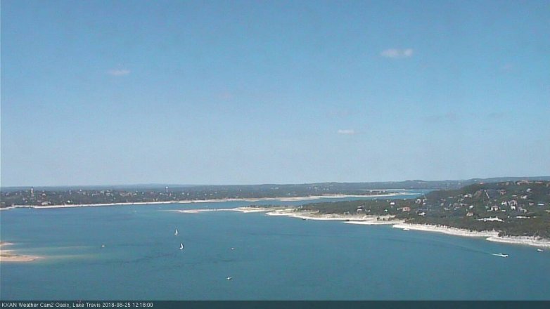 Lake Travis webcam, August 25, 2018 11:20 AM CT