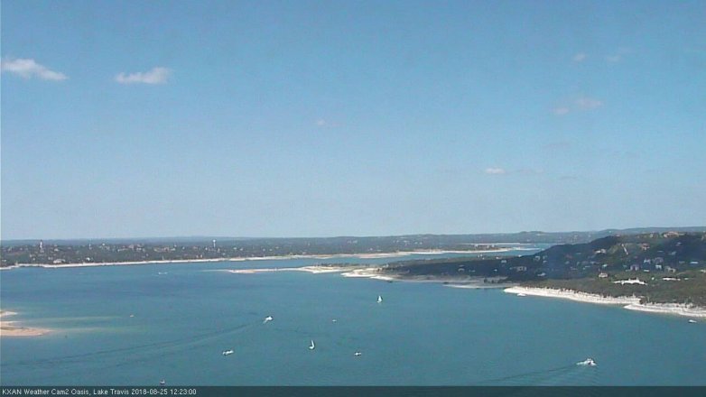 Lake Travis webcam, August 25, 2018 11:25 AM CT