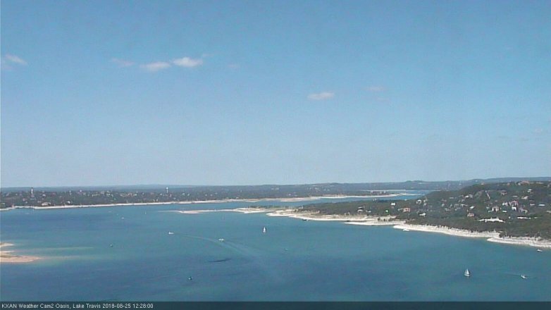 Lake Travis webcam, August 25, 2018 11:30 AM CT