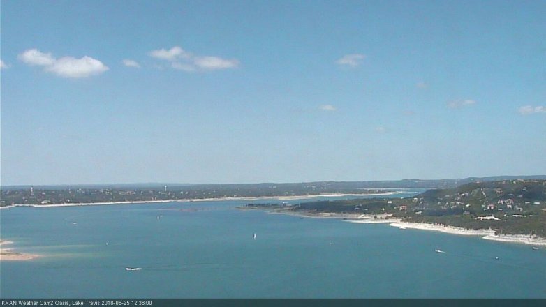 Lake Travis webcam, August 25, 2018 11:40 AM CT