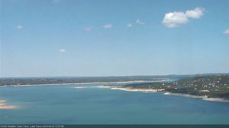 Lake Travis webcam, August 25, 2018 12:00 PM CT