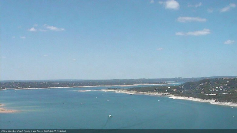 Lake Travis webcam, August 25, 2018 12:10 PM CT